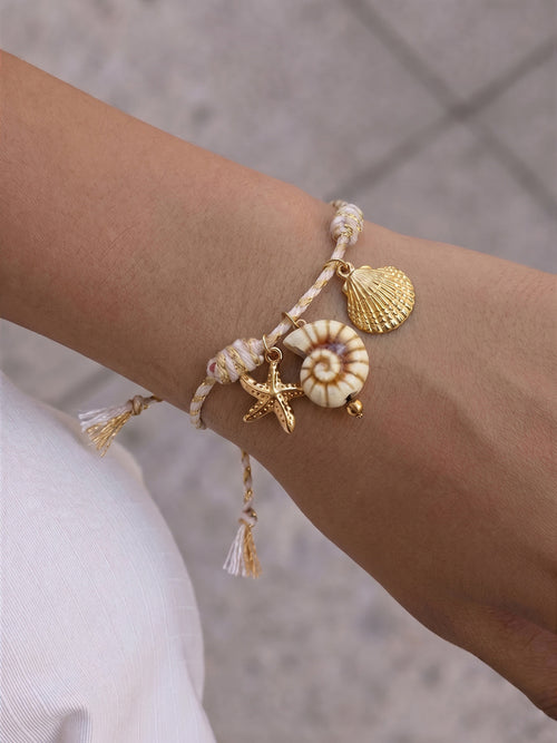 Ocean Starfish Shell Braided Bracelet