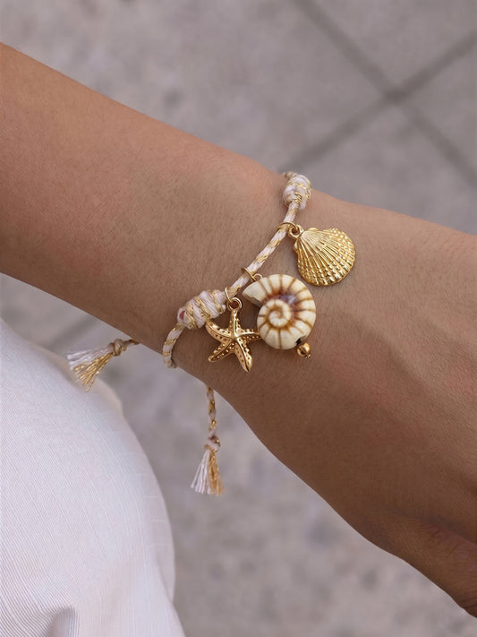 Ocean Starfish Shell Braided Bracelet