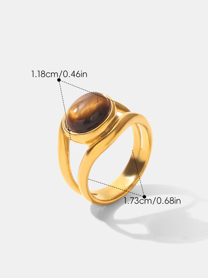 Vintage Oval Tiger Eye Stone Ring