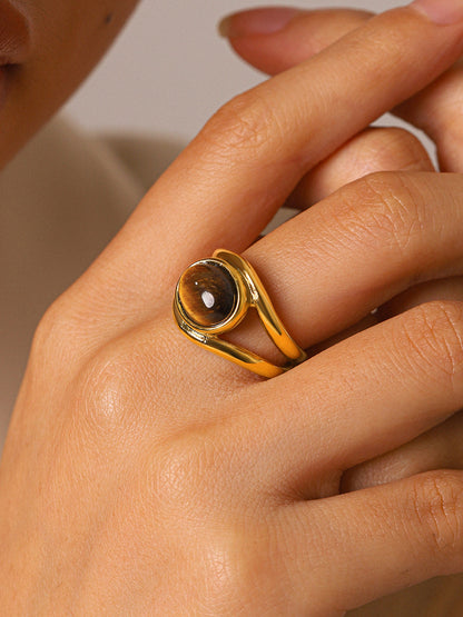 Vintage Oval Tiger Eye Stone Ring
