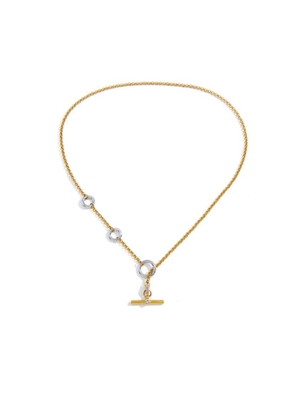 Crystal Accent Toggle Clasp Necklace