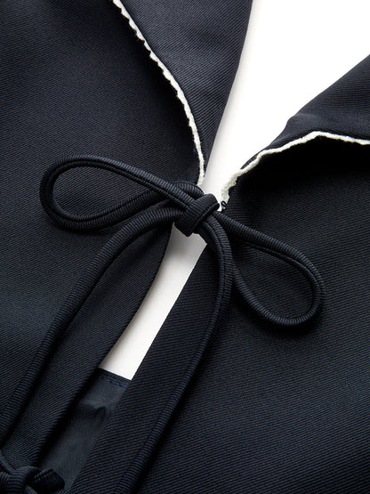 Lapel Halter Tie Front Vest