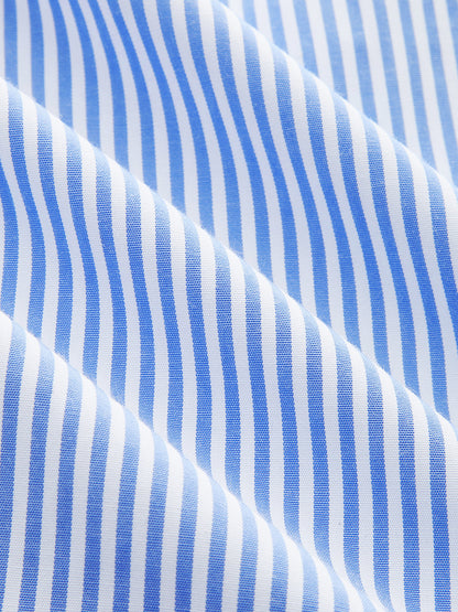 Striped Collared Sleeveless Fitted Shirt