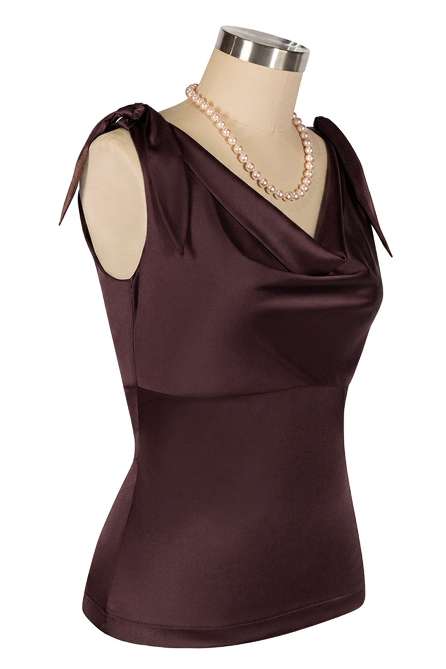 D'Amour Classic Cowl Top (Brown)