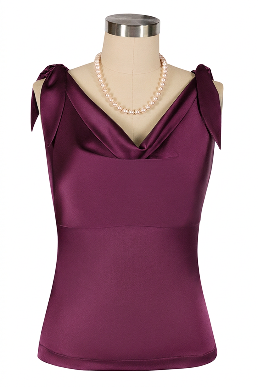 D'Amour Classic Cowl Top (Grape)