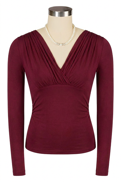 D'Amour Follies Cross Over Top (Burgundy)