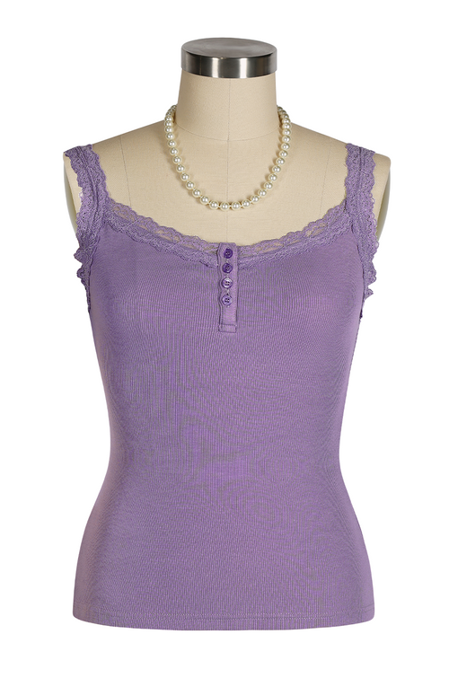 D'Amour Button Up Follies Singlet (Purple)
