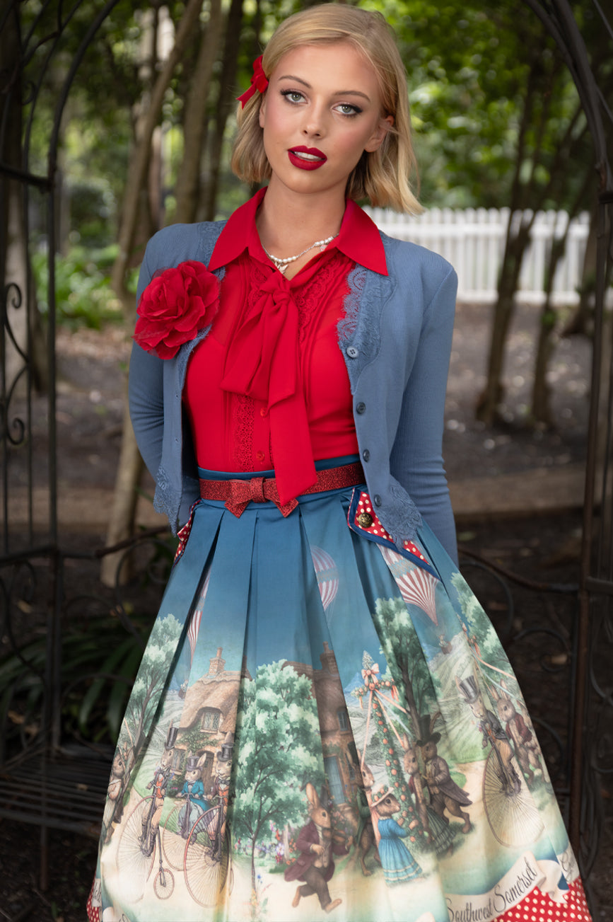 Harptree Village Blouse With Singlet (Red)