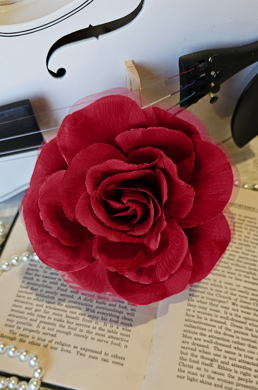 La Fleur Follies Brooch Hair Clip (Scooter Red)