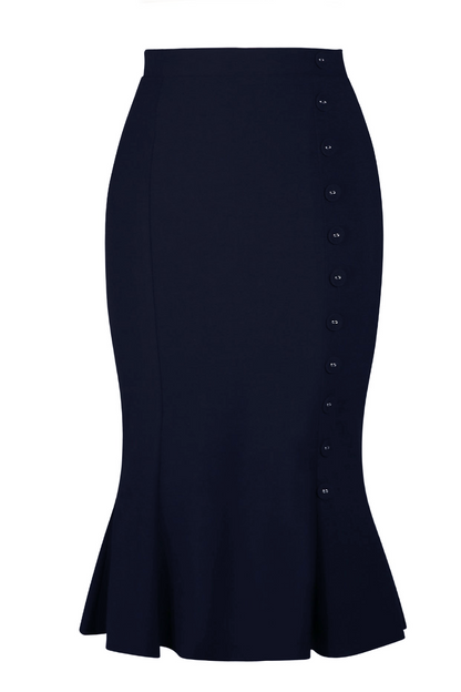 D'Amour Mermaid Wiggle Skirt (Navy)