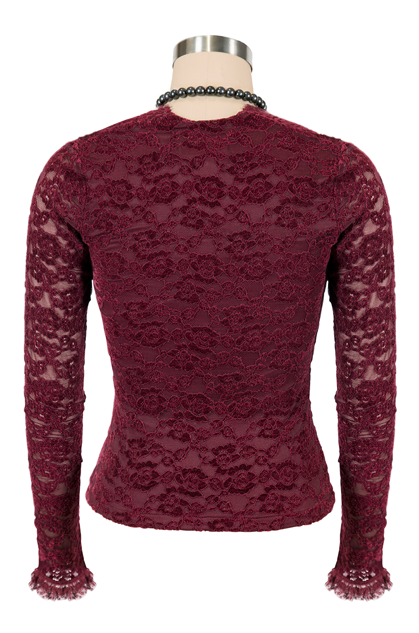 D'Amour Claudette Top (Burgundy)