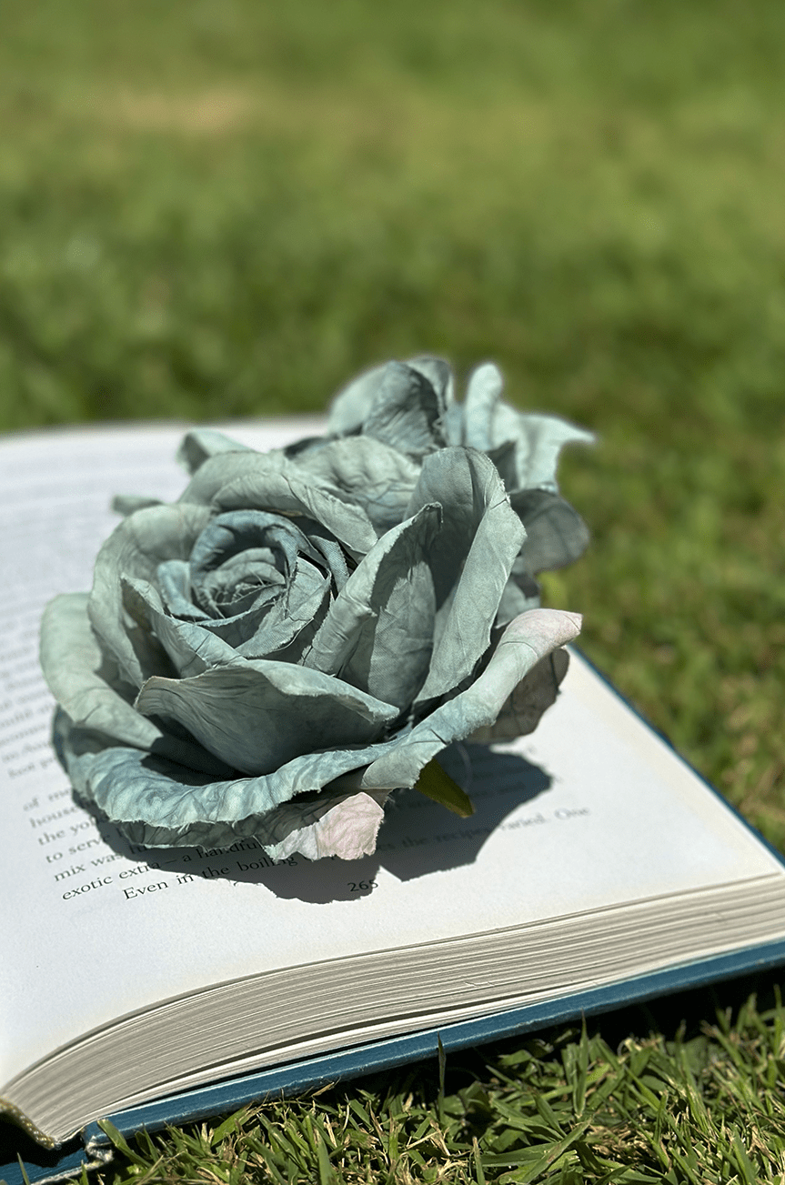 Follies Twin Rose Hair Clip (Vintage Blue)