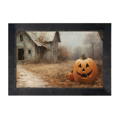 Abandoned house jackolanterns - Framed Art