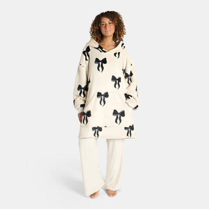 Adults Bow Print Hoodie Blanket 🇬🇧