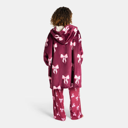 Adults Bow Print Hoodie Blanket 🇬🇧