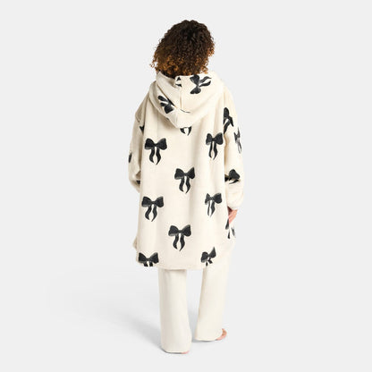 Adults Bow Print Hoodie Blanket 🇬🇧