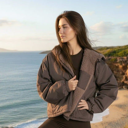 Adults Water Resistant Sherpa Cropped Drying Robe 🇬🇧