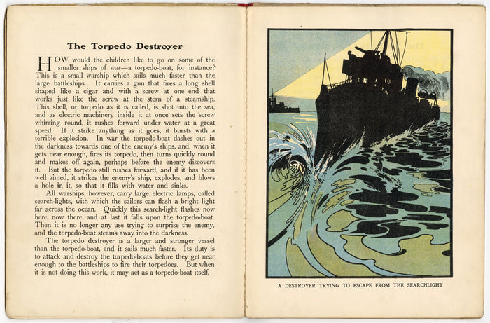 Antique 1910's-1920's CHILDREN AT SEA Kid's Picture Book, Maritime