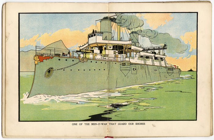 Antique 1910's-1920's CHILDREN AT SEA Kid's Picture Book, Maritime