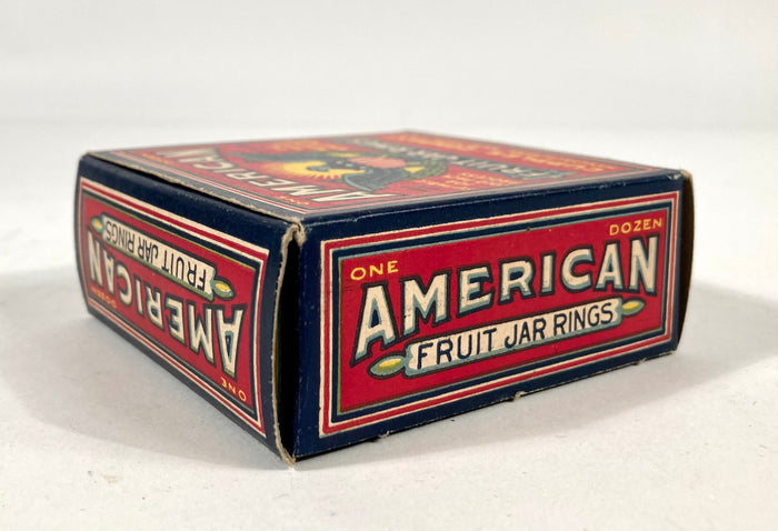 Antique American One Dozen Fruit Jar Canning Rings in Original Box, Eagle