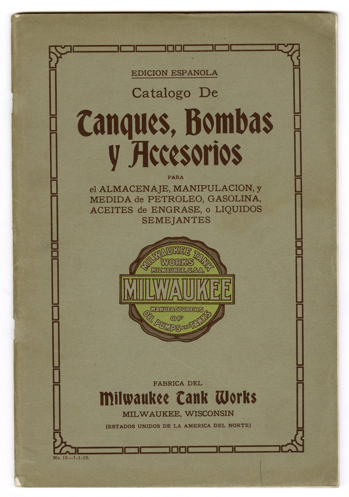 Antique Spanish TANQUES, BOMBAS Y ACCESORIOS CATALOG, Oil Pump, Tanks
