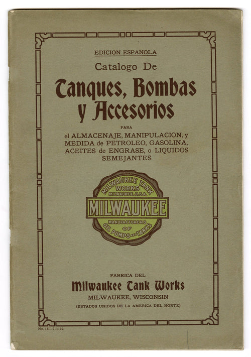 Antique Spanish TANQUES, BOMBAS Y ACCESORIOS CATALOG, Oil Pump, Tanks