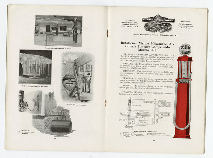 Antique Spanish TANQUES, BOMBAS Y ACCESORIOS CATALOG, Oil Pump, Tanks
