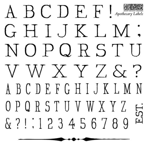 Apothecary Labels Decor Stamp by Iron Orchid Design, IOD