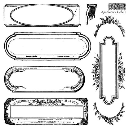 Apothecary Labels Decor Stamp by Iron Orchid Design, IOD