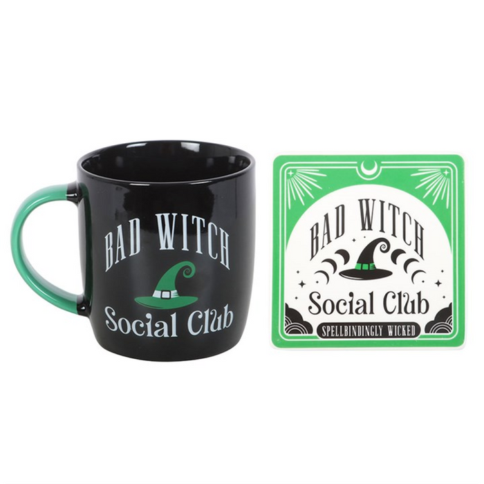 Bad Witch Social Club Mug and Coaster Set 🇬🇧