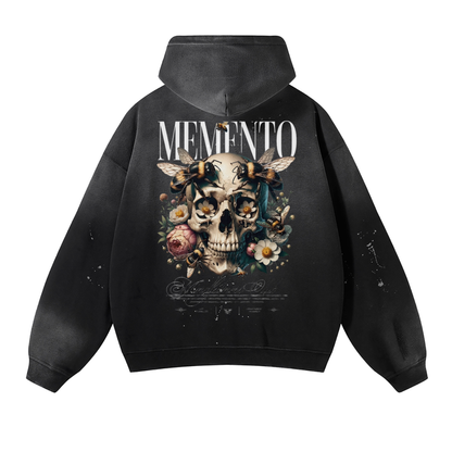 Beautiful Life Vintage Wash Frayed Fleece Hoodie - 360 GSM - Memento Mori Clothing
