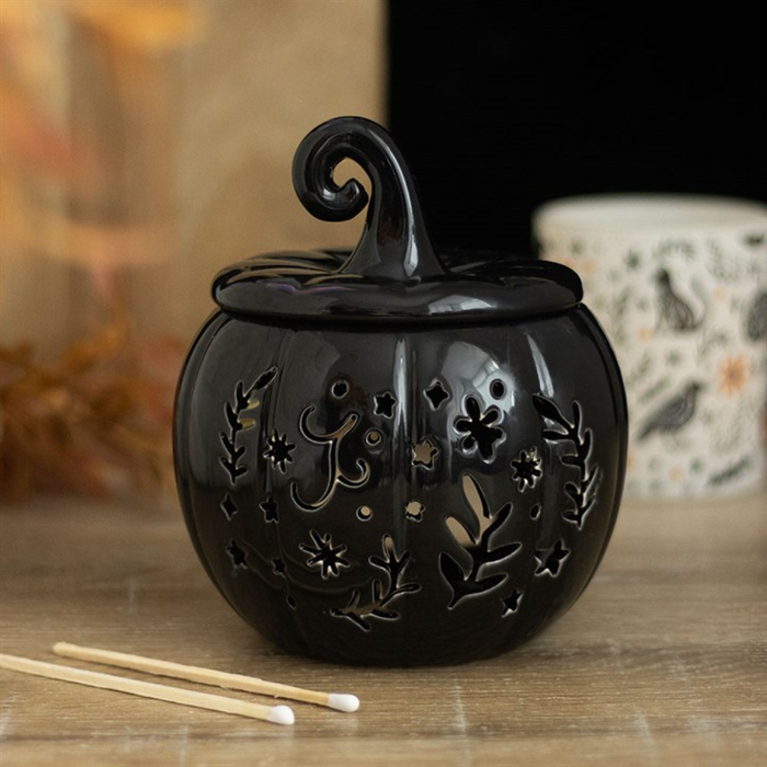 Black Folk Pumpkin Oil Burner and Wax Warmer 🇬🇧