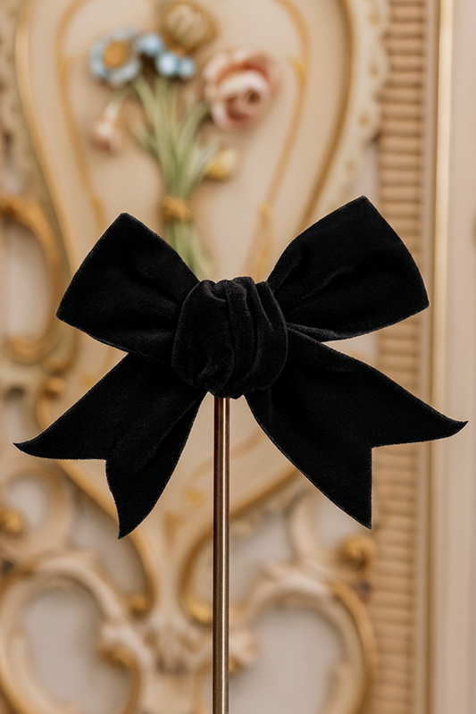D'Amour Follies Velvet  Hair Bow (Black)