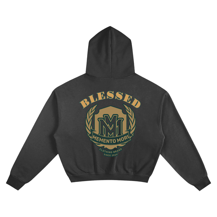 "BLESSED" Boxy Hoodie - Memento Mori Clothing