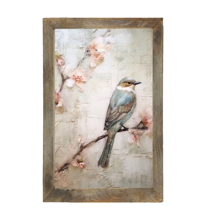 Blue bird on branch