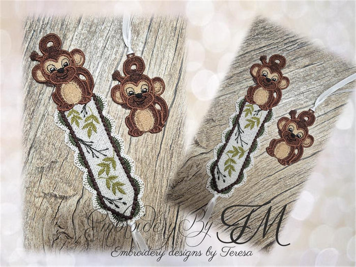 Bookmark Monkey/5x7 hoop