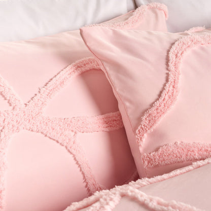 Bows Tufted Duvet Cover Set - Pink 🇬🇧