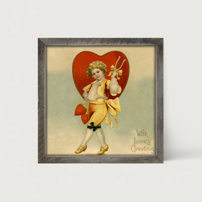 Boy with Big Heart - Framed art