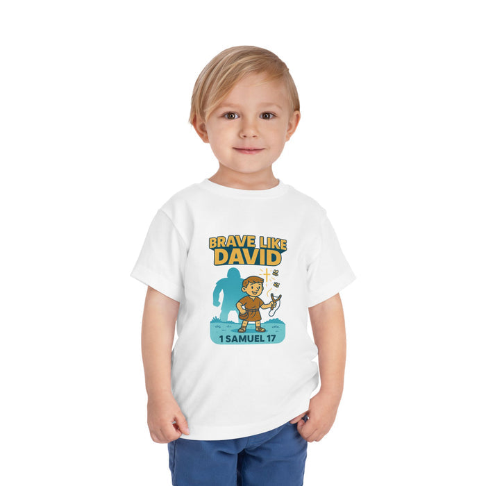 Brave Like David Kids T-Shirt, 1 Samuel 17, Christian Apparel for Kids, Redeemed Faith Apparel,