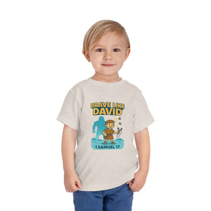 Brave Like David Kids T-Shirt, 1 Samuel 17, Christian Apparel for Kids, Redeemed Faith Apparel,