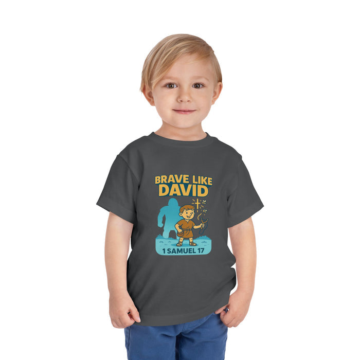 Brave Like David Kids T-Shirt, 1 Samuel 17, Christian Apparel for Kids, Redeemed Faith Apparel,