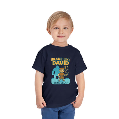 Brave Like David Kids T-Shirt, 1 Samuel 17, Christian Apparel for Kids, Redeemed Faith Apparel,