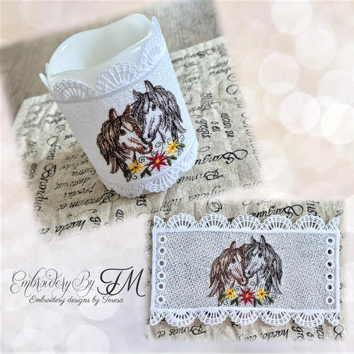 Candle corset with horses/5x7 hoop