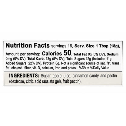 Nutrition facts label for a product with specific details on calories, ingredients, and serving size.