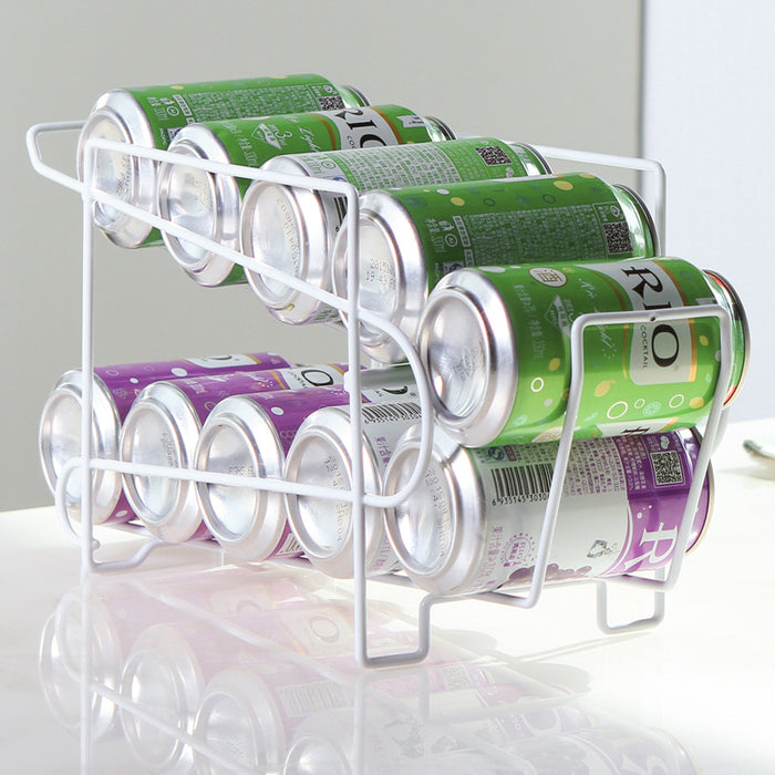 Cans Coke kitchen storage rack double-layer finishing shelf desktop storage rack 🇨🇳