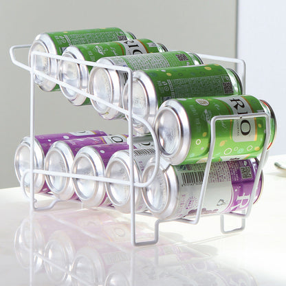 Cans Coke kitchen storage rack double-layer finishing shelf desktop storage rack 🇨🇳