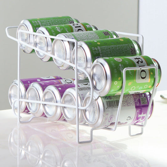 Cans Coke kitchen storage rack double-layer finishing shelf desktop storage rack 🇨🇳