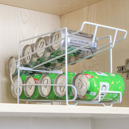 Cans Coke kitchen storage rack double-layer finishing shelf desktop storage rack 🇨🇳