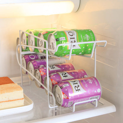 Cans Coke kitchen storage rack double-layer finishing shelf desktop storage rack 🇨🇳