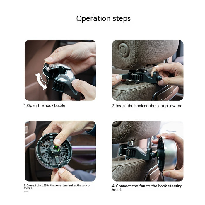 Car Fan Rear Seat USB Hook Electric Fan 🇨🇳